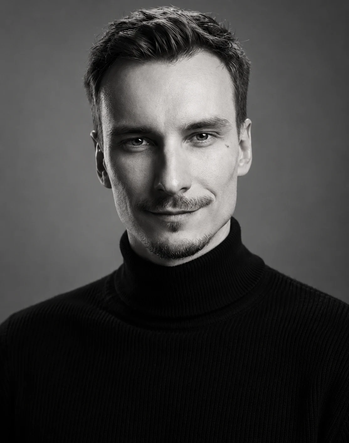 Сергей Бочкарев, чёрно-белый портрет